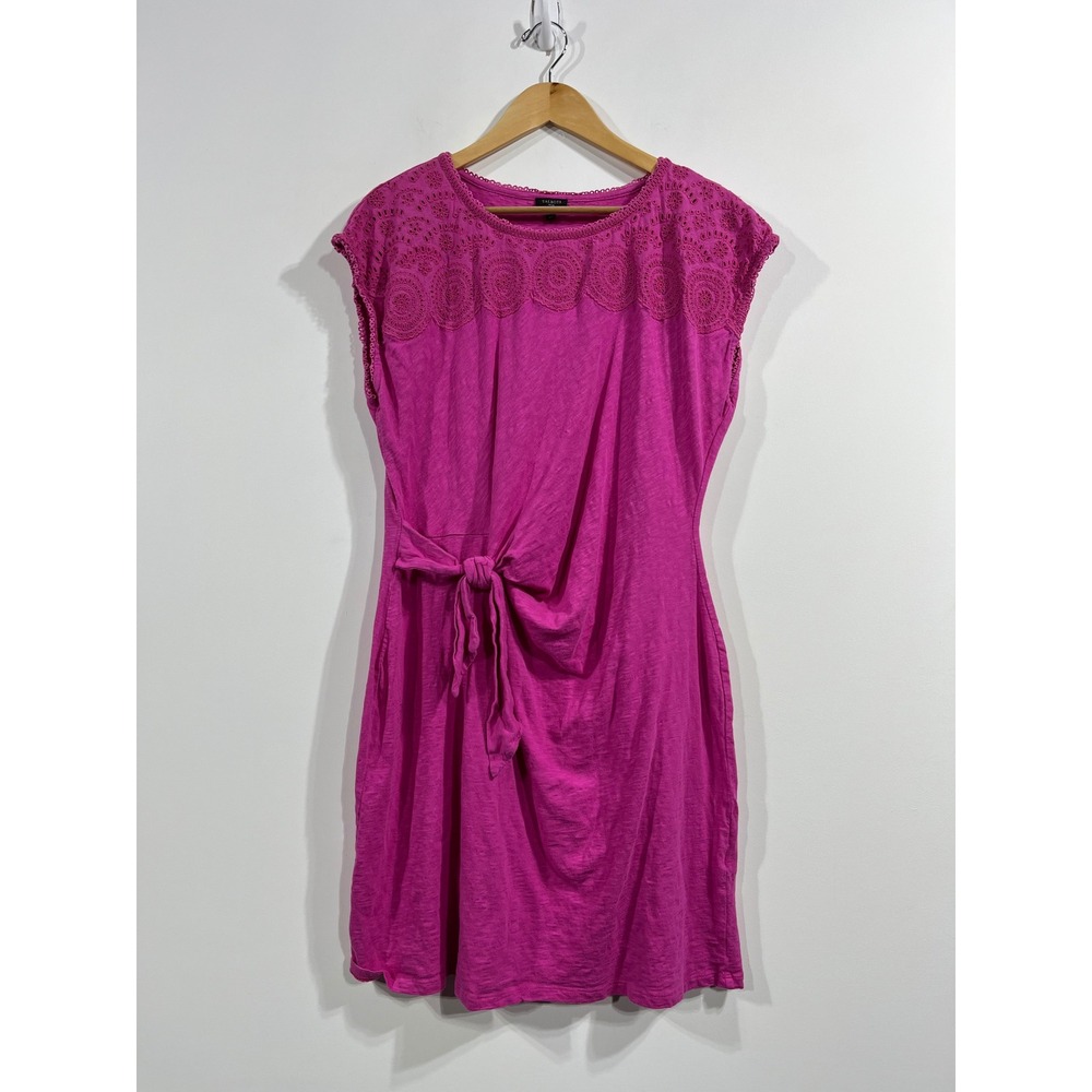 Talbots Resort Preppy Eyelet Lace Side Tie Dress Womens XL Petite Beachy Coastal